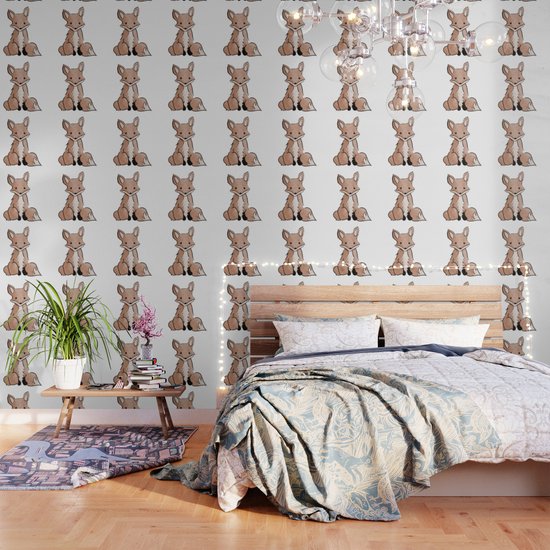 Cute Watercolor Fox Painting Wallpaper By Raylie Society6