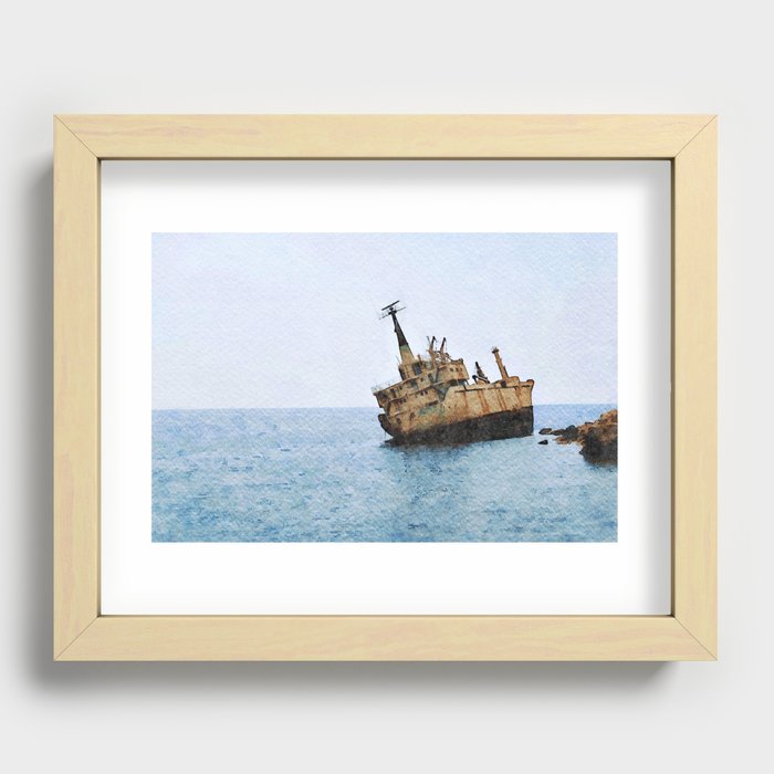 Shipwreck of Cyprus, EDRO III Recessed Framed Print