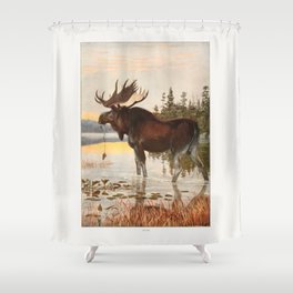 Vintage Moose Shower Curtain