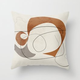 Minimalist Abstract Art Shapes - Scribbles Terracotta 1 Throw Pillow
