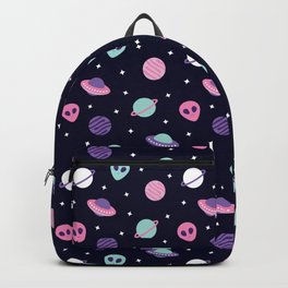 UFO & Planets Patterns Backpack | Childish, Saturn, Planet, Design, Martian, Sci-Fi, Cute, Galaxy, Space, Ovni 