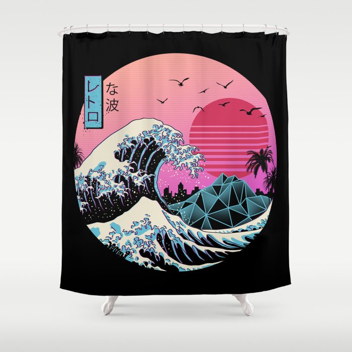 The Great Retro Wave Shower Curtain