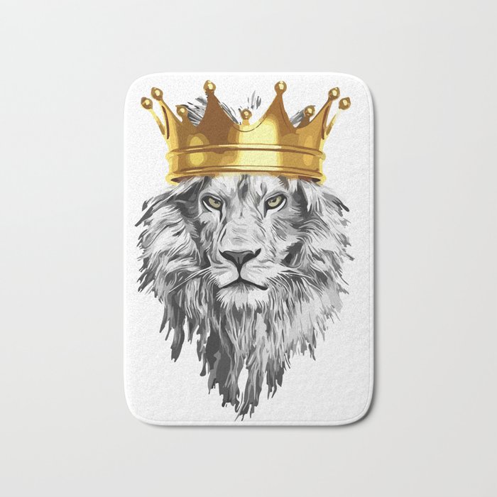 lion with a crown power king Bath Mat