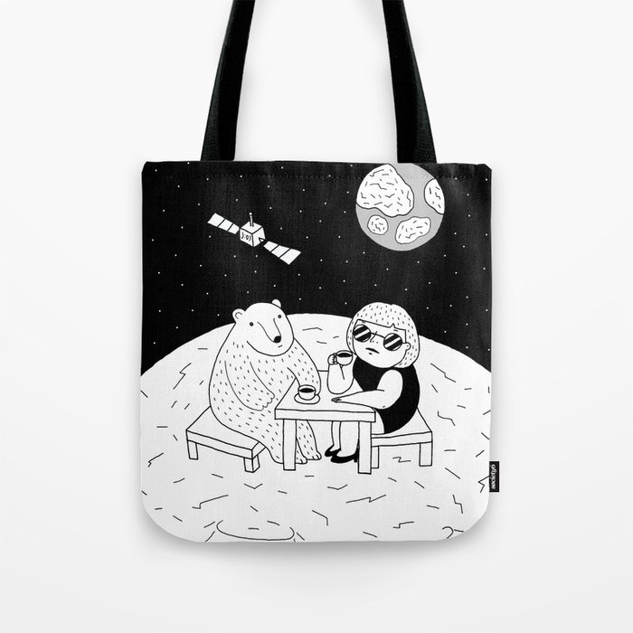LET'S HAVE SOME COFFEE ON THE MOON. Tote Bag