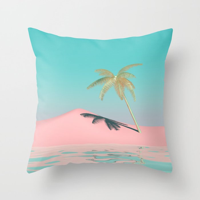Palm Tree Oasis Throw Pillow