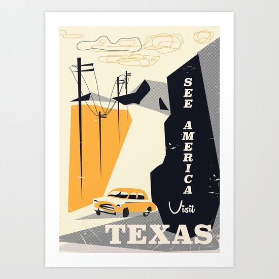 See America visit Texas Art Print