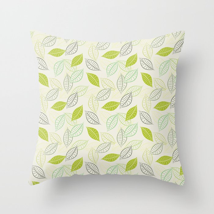 Seamless exotic pattern with tropical leaves Throw Pillow