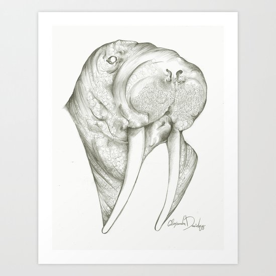 Wally the Walrus Art Print