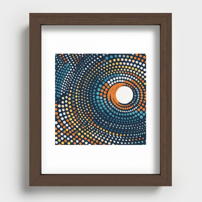 Dotted Contemporary Colors Minimal Pattern Recessed Framed Print