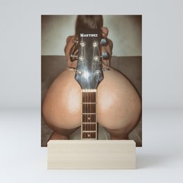 Erotic girl with guitar Mini Art Print