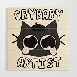 Crybaby Artist Cat Wood Wall Art
