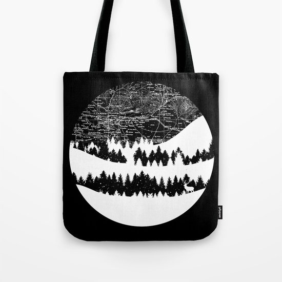 Map Silhouette Circle Tote Bag