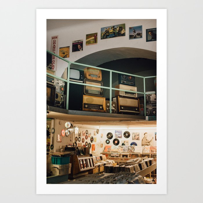 Vinyl store in Budapest Art Print