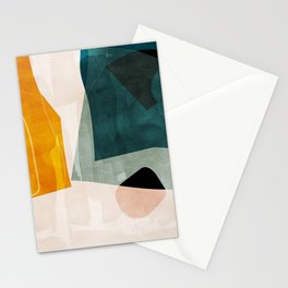 mid century shapes abstract painting 3 Stationery Card
