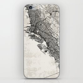 Oakland USA - City Map - Black and White iPhone Skin