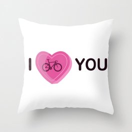 I Bike You Throw Pillow