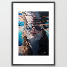 Lost in the blue ocean Framed Art Print