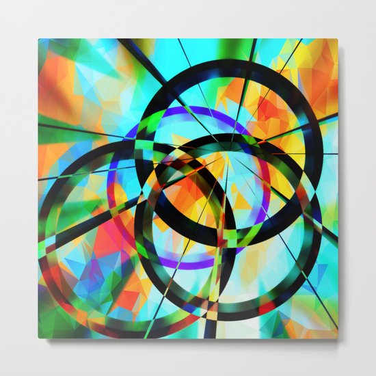 Polygons and Circles Metal Print