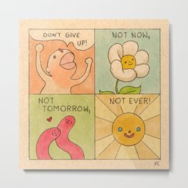 Don't Give Up! (Poster) Metal Print | Ink Pen, Encouraging, Curated, Drawing, Motivational, Cute 