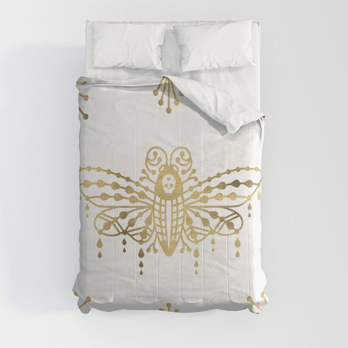 Death's Head Hawkmoth – Gold Palette Comforter