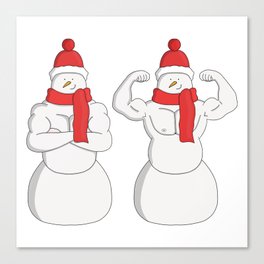 Flex Muscle Snowman Canvas Print