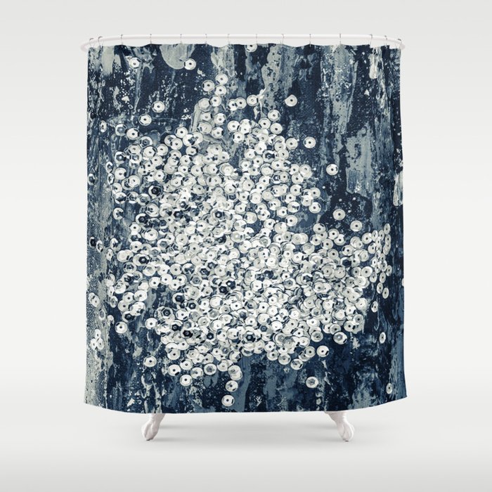 Silver Sequins Shower Curtain By Lorasi Society6