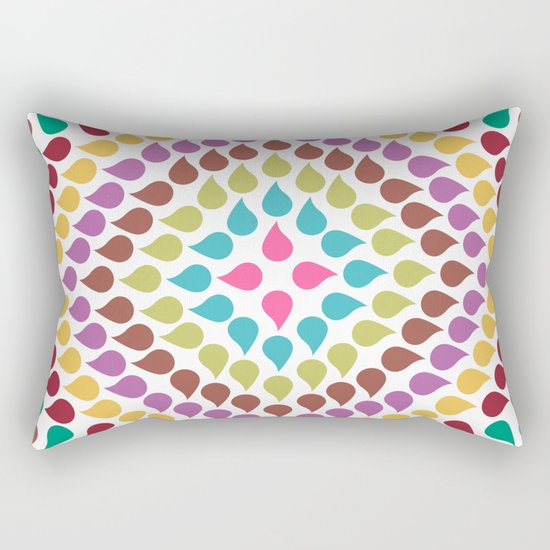Seamless Colorful Raindrops IV Rectangular Pillow