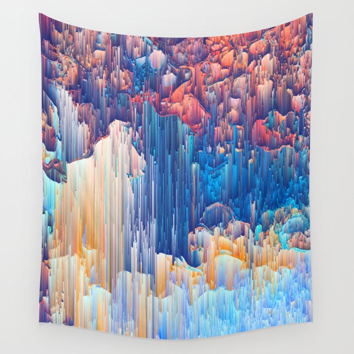 Glitches in the Clouds Wall Tapestry