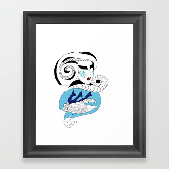 Cancer / 12 Signs of the Zodiac Framed Art Print