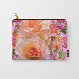 PINK-YELLOW ANTIQUE ROSES VIGNETTE Carry-All Pouch