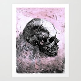 Vincent Van Gogh Skull 1887 Pale Pink Art Print