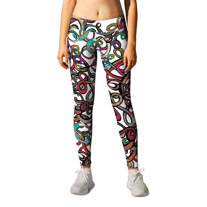 Squiggles in a Tangle Leggings by Sketchbook Designs | Society6