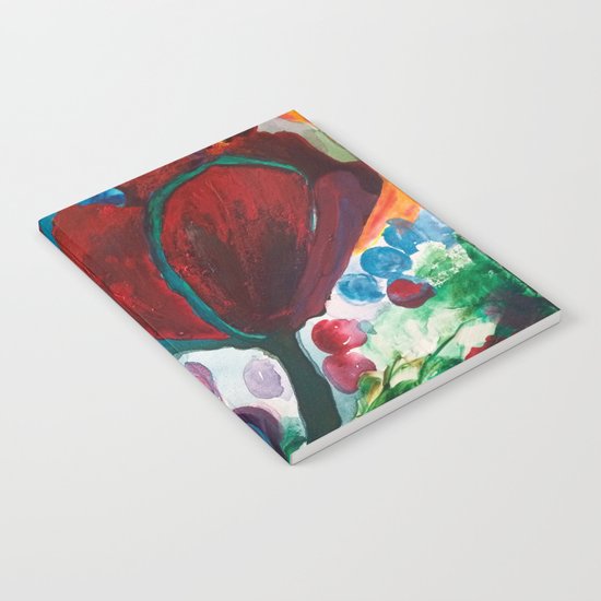 Blue High Poppies on Fire Notebook