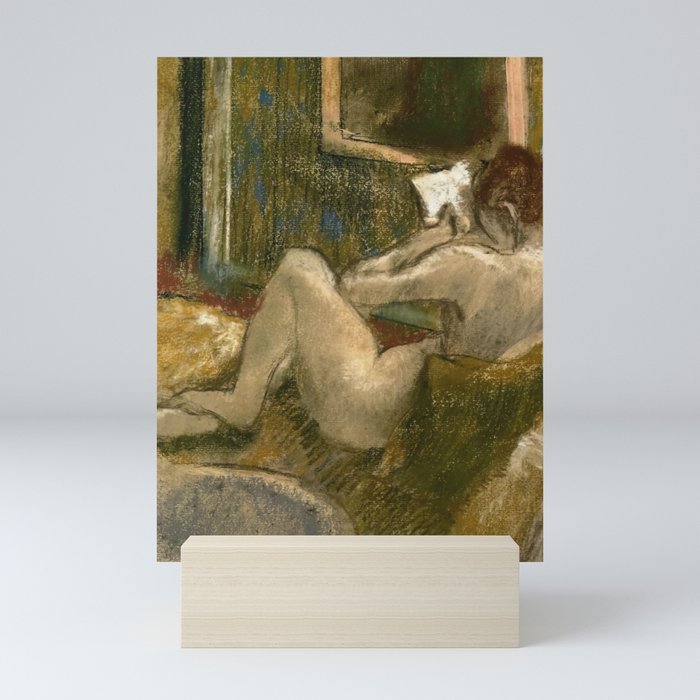 Nude From The Rear Reading Woman Mini Art Print