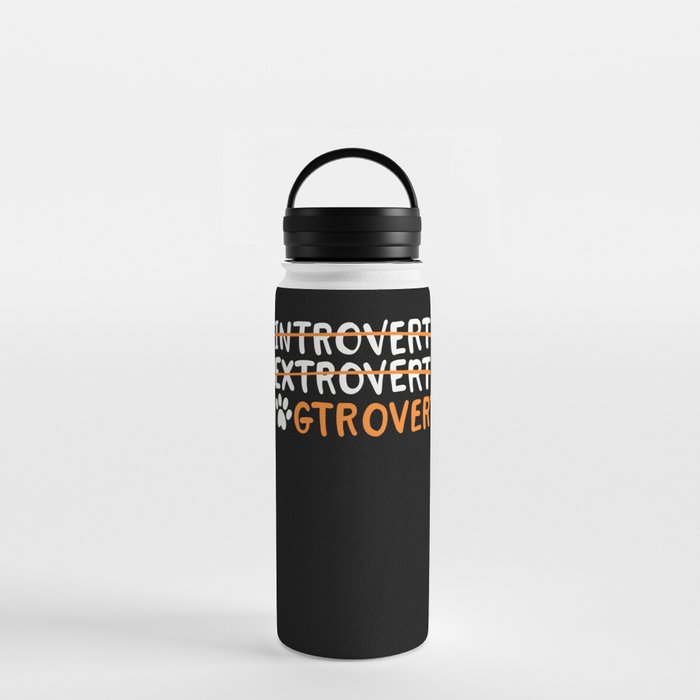 Introvert Extrovert Dogtrovert Water Bottle
