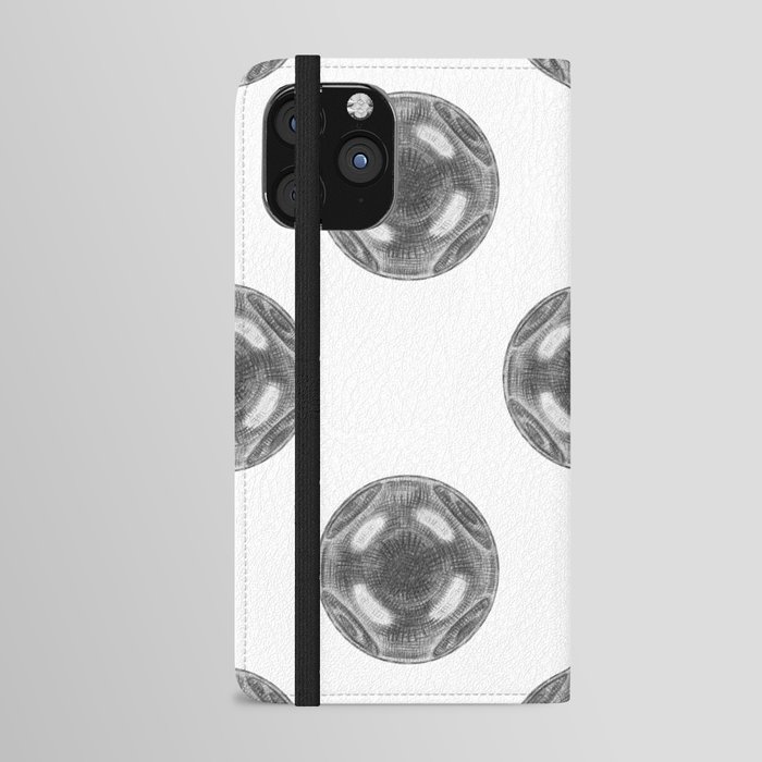 Pattern with pencil-drawing chrome balls iPhone Wallet Case