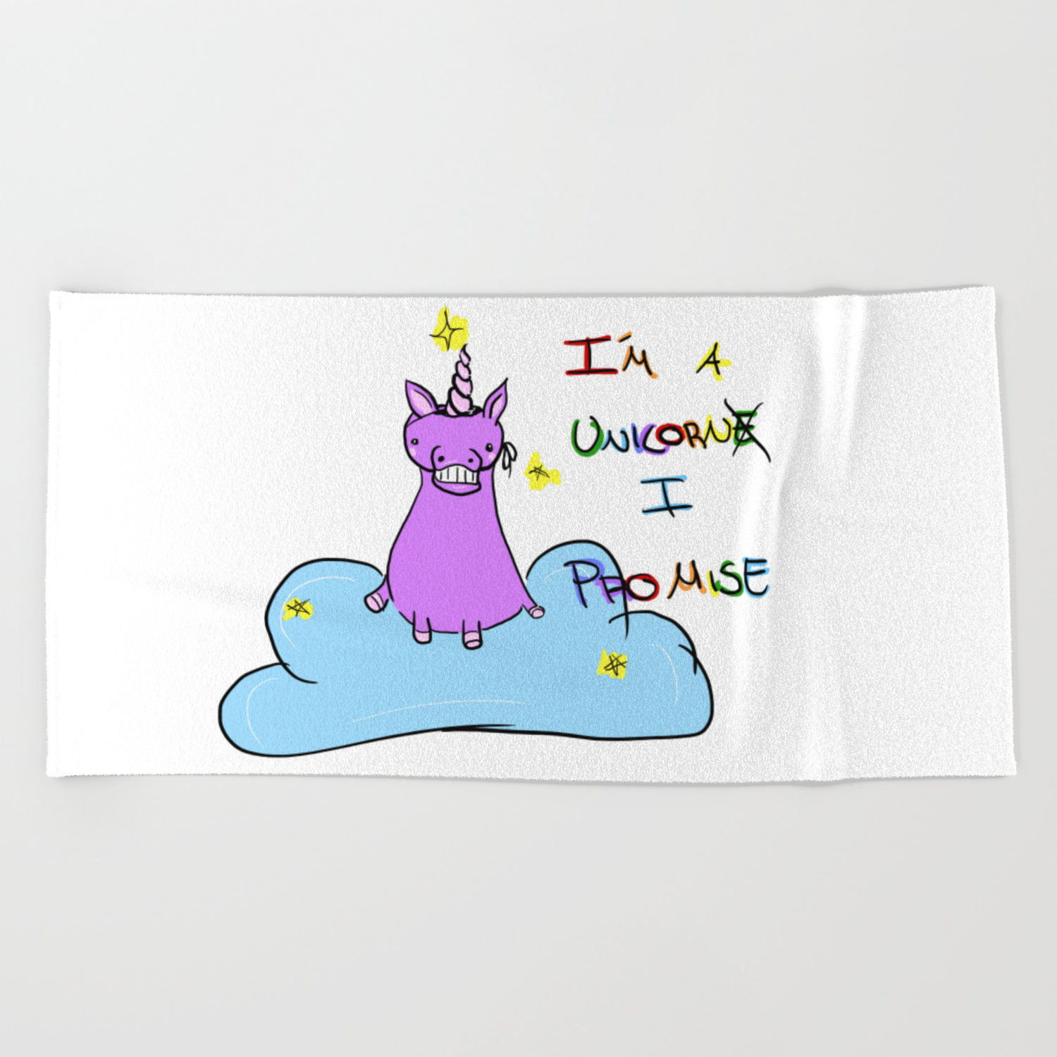 Ugly Cute Unicorn Beach Towel By Duffmichi Society6