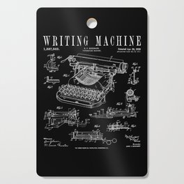 Typewriter Writing Machine Vintage Writer Patent Cutting Board