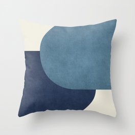 Halfmoon Colorblock - Blue Throw Pillow