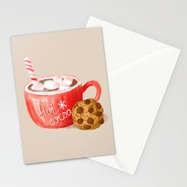 Hot Cocoa Mug and Chocolate Chip Cookie Stationery Card
