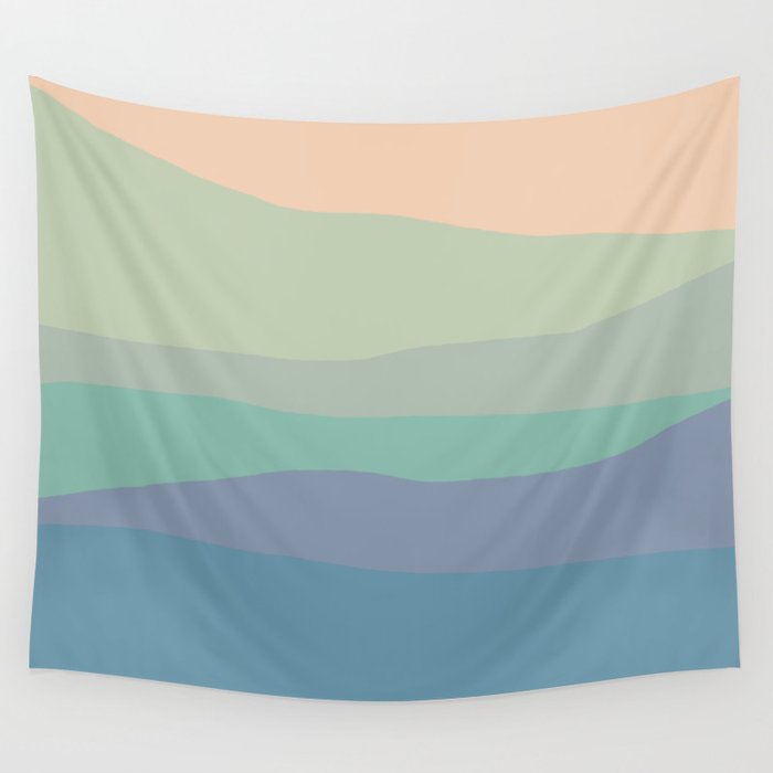 green mountains 1 pastel Wall Tapestry