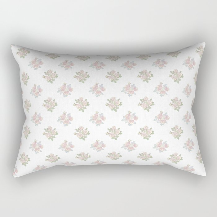 Pixel Rose Pattern Rectangular Pillow