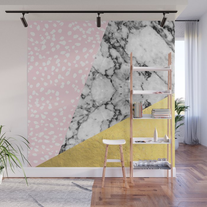 Corvi Marble Gold Foil And Pink Pastel Painting Abstract Art Dorm Corvi Marble Gold Foil And Pink Pastel Painting Abstract Art Dorm College Nursery Decor Gifts