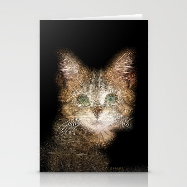 Spiked Brown Kitten  Stationery Cards