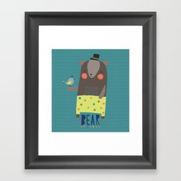 Bear and Bird Buddies Framed Art Print
