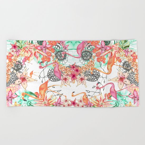 FlAmINGOS Beach Towel