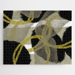 Muted Abstract Modern Shapes Art Jigsaw Puzzle