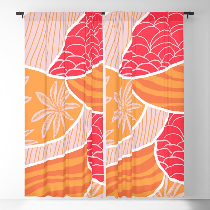 kauai, orange Blackout Curtain