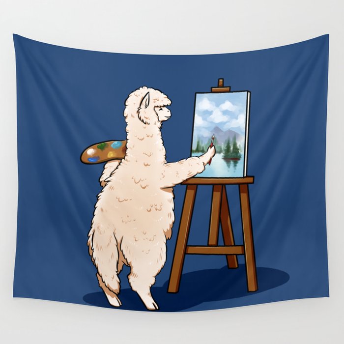 Artsy Alpaca Wall Tapestry by pudgedraws Society6