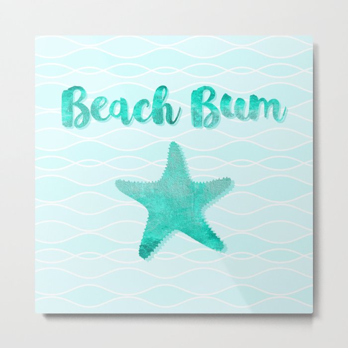 Beach Bum Glam Metal Print